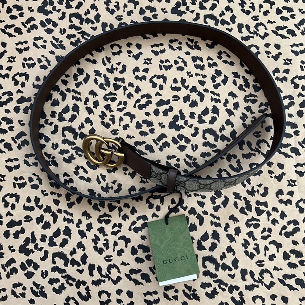 Gucci Brown and Gold Women's Belt